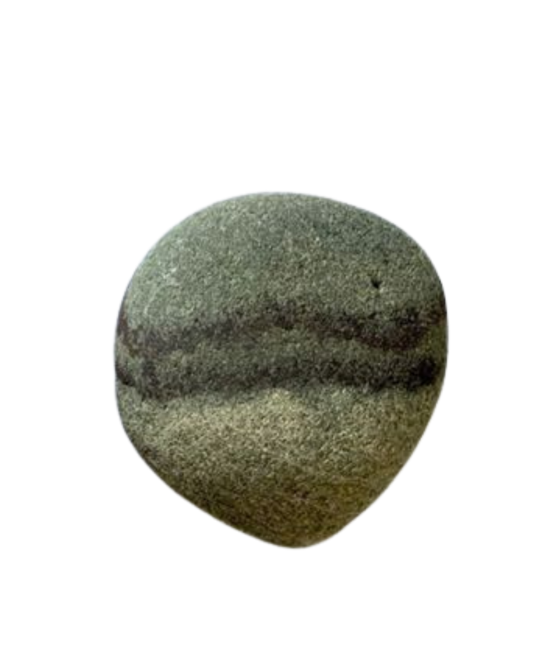 Rounded stone with horizontal mineral banding, symbolizing restored recovery capacity in ME/CFS, dysautonomia, and post-viral syndromes.