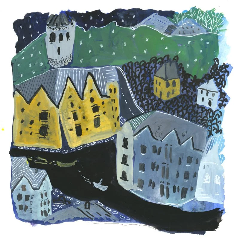 OLD TOWN, 2019 Gouache on Paper