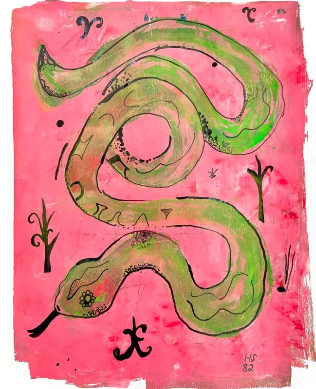 VENOM IN BLOOM, 2025 Monoprint 8.5 x 11 in