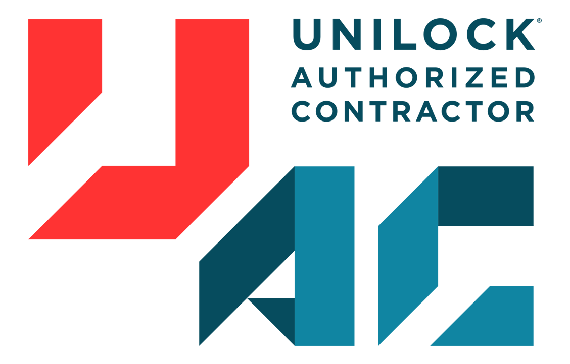 Unilock Authorized Contractor logo representing patio and outdoor living installation services in Lynchburg, VA