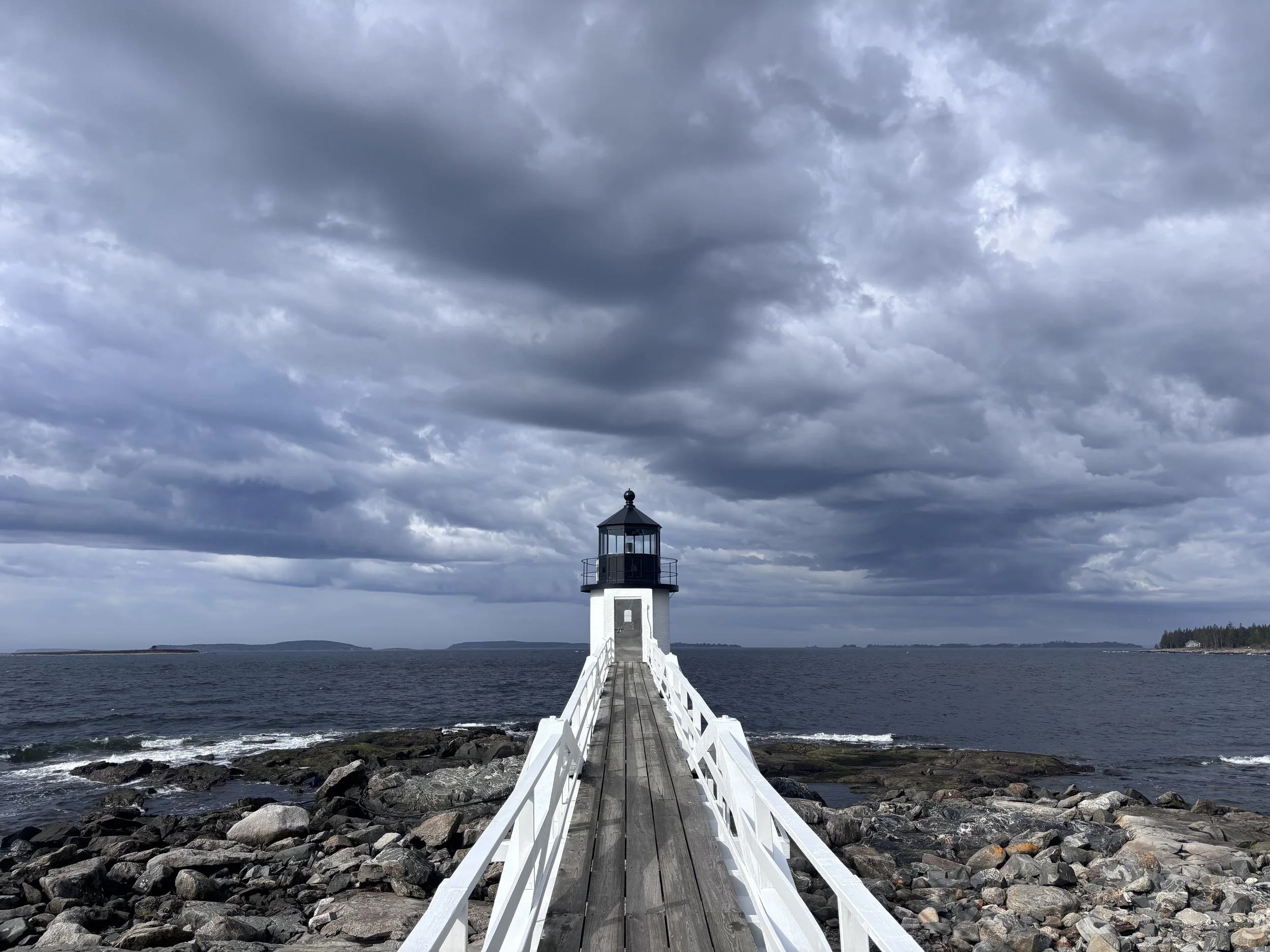 Marshall Point Lighthouse - painted railings on access bridge