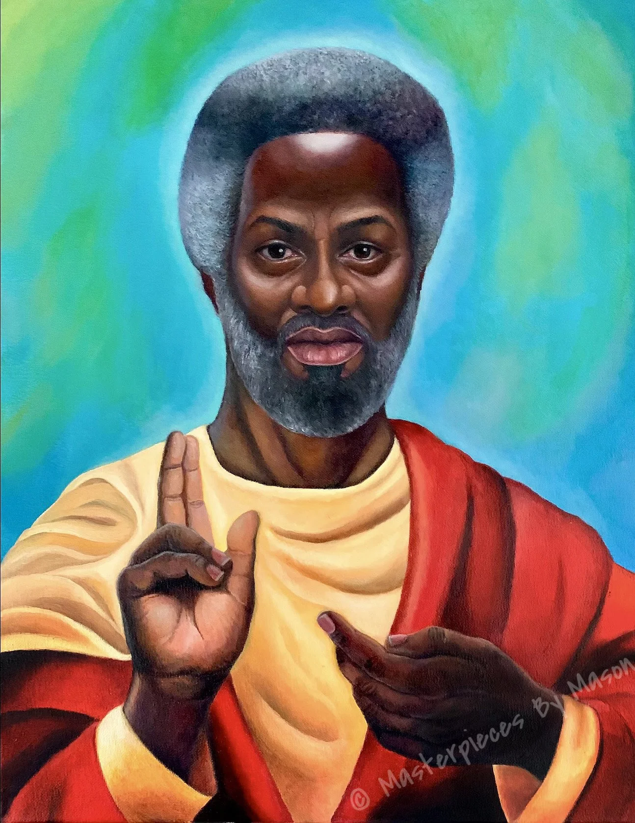 Black Jesus Good Times Painting Print – Wall Decor