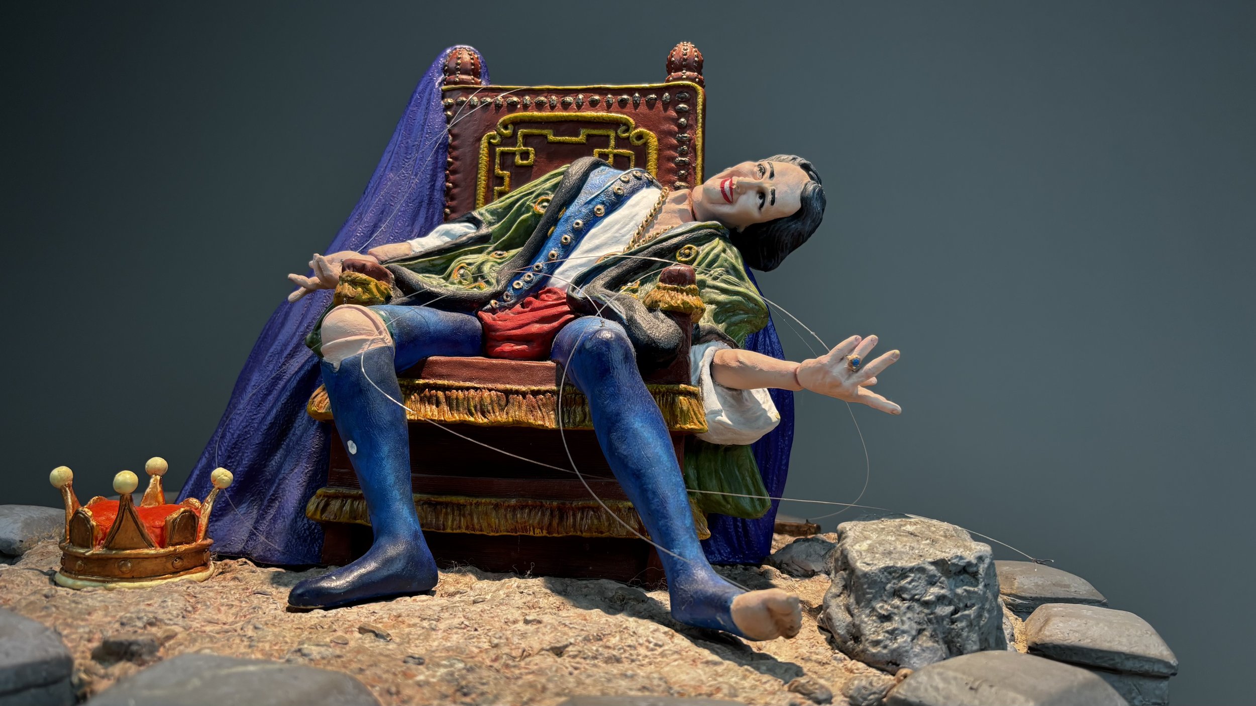 The Puppet King - Painted, Cast Resin - ©2026 Arnold G. therushsculptor.com