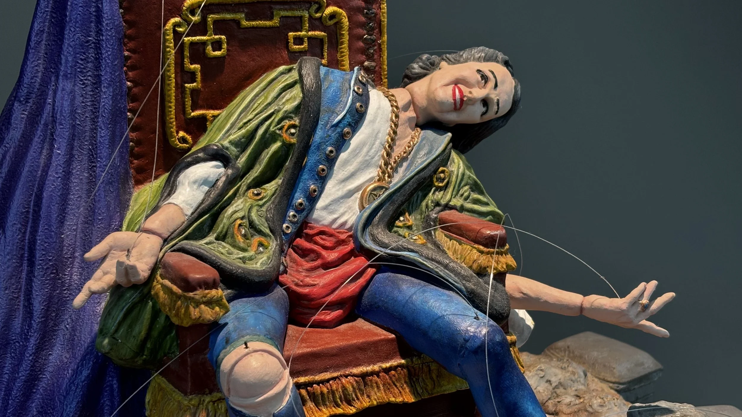 The Puppet King - Painted, Cast Resin - ©2026 Arnold G. therushsculptor.com