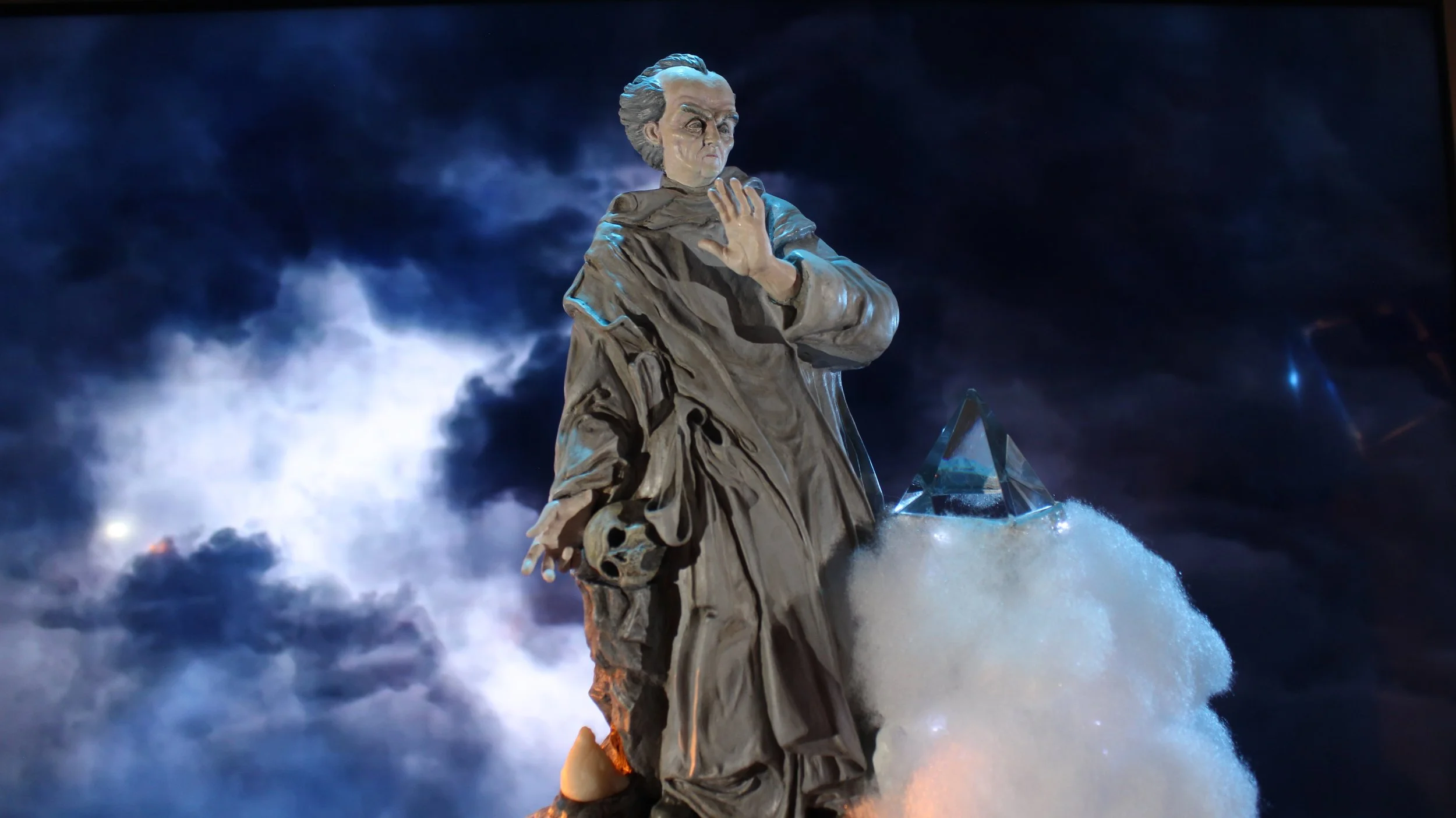 The Necromancer - Lighted Mixed Media Sculpture - ©2026 Arnold G. therushsculptor.com