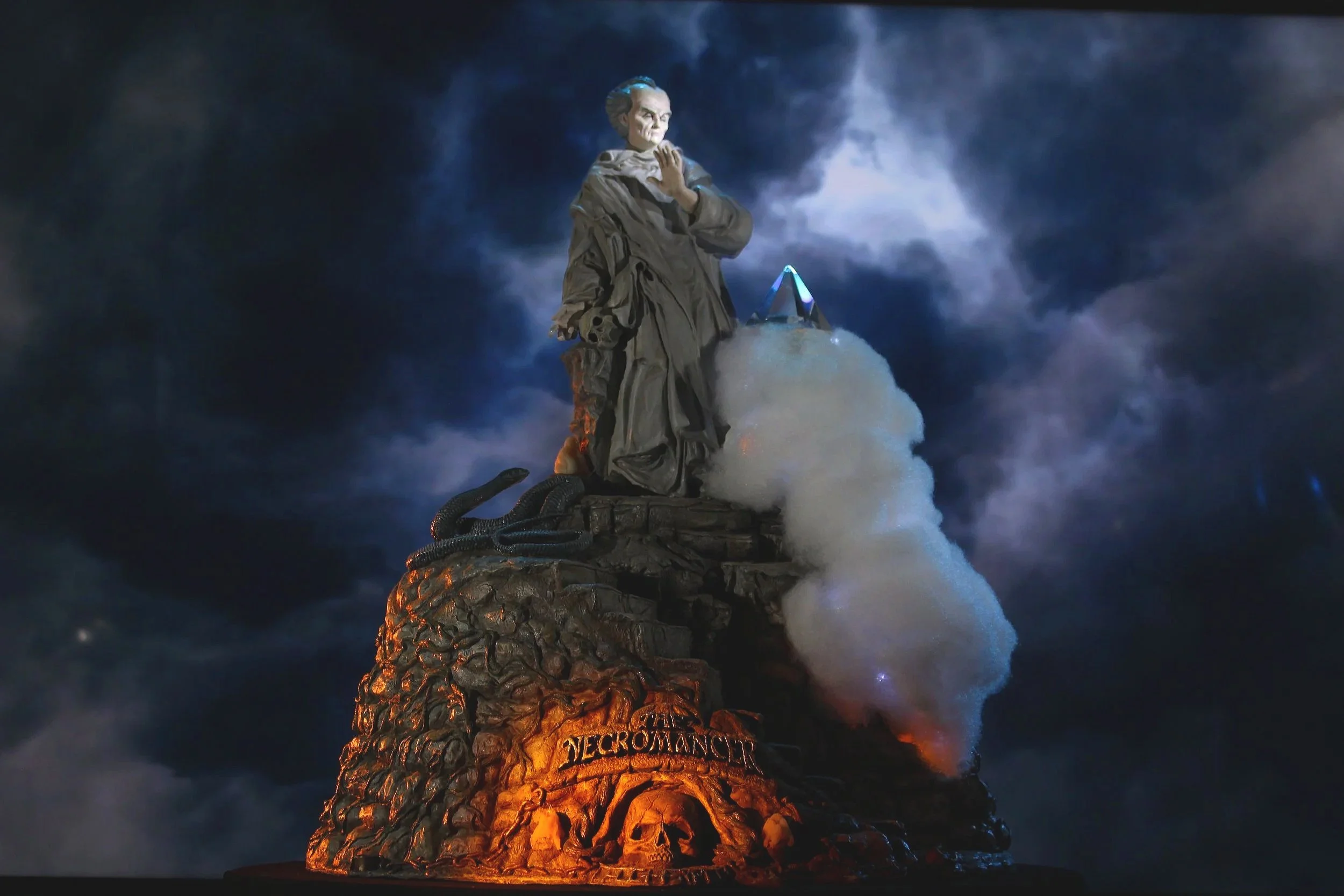 The Necromancer - Lighted Mixed Media Sculpture - ©2026 Arnold G. therushsculptor.com