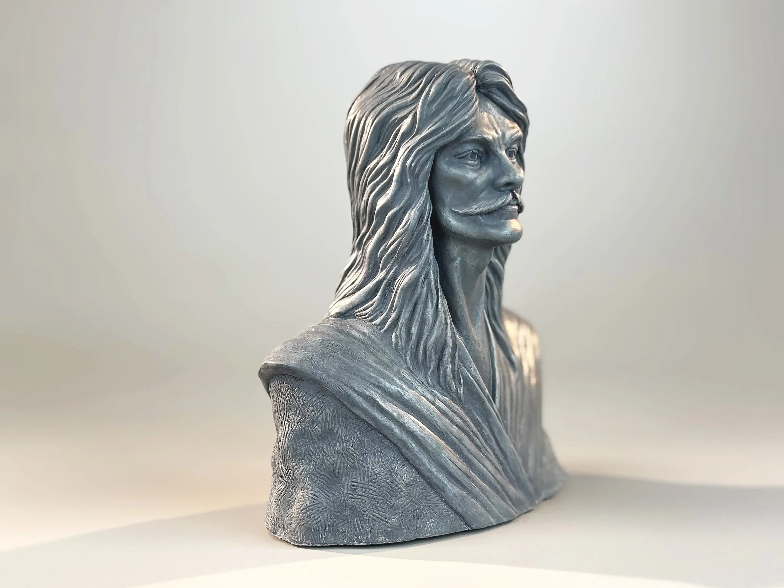 Neil Peart portrait Sculpture by Arnold G. © 2026 therushsculptor.com