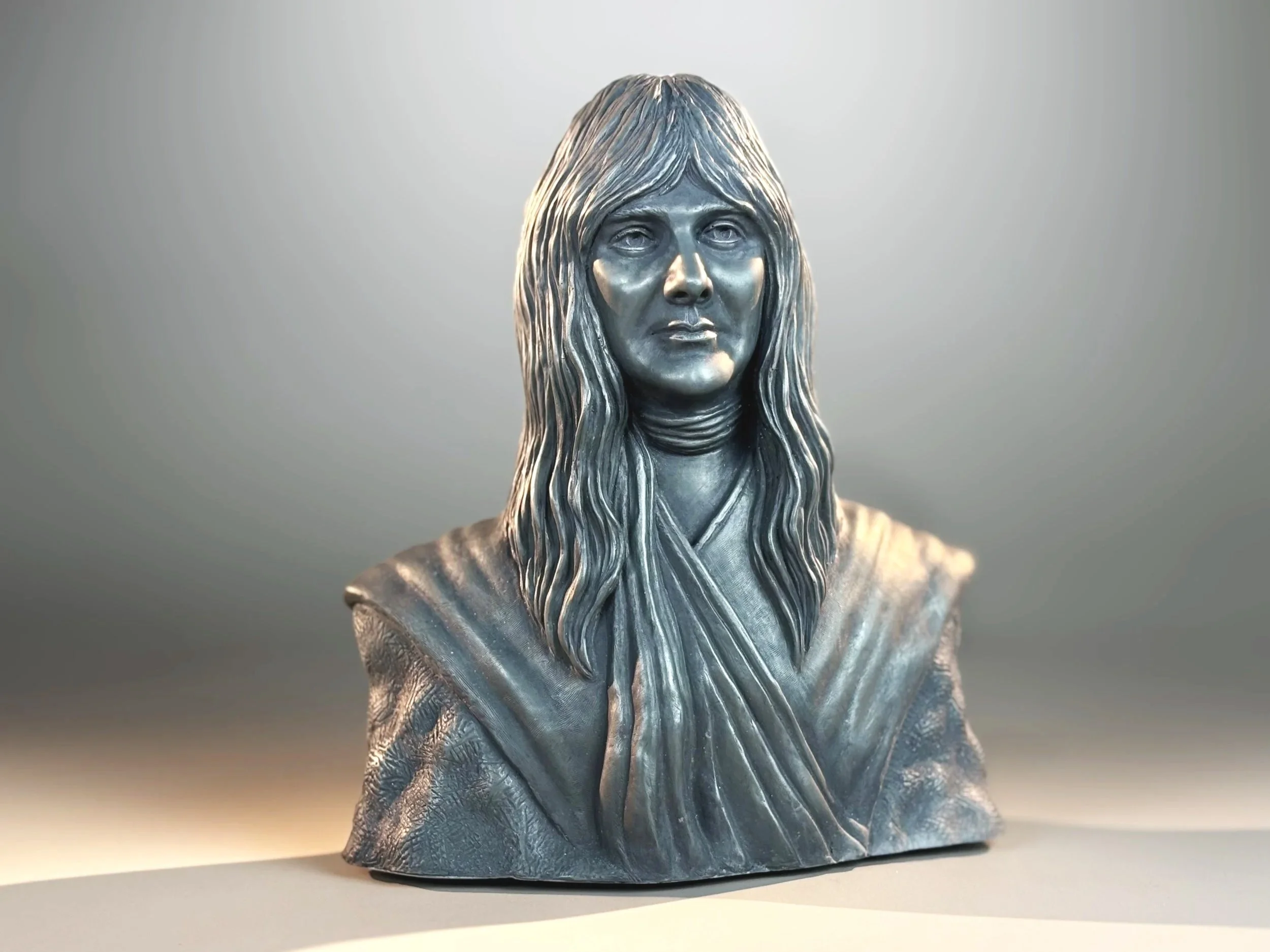 Alex Lifeson portrait Sculpture by Arnold G. © 2026 therushsculptor.com