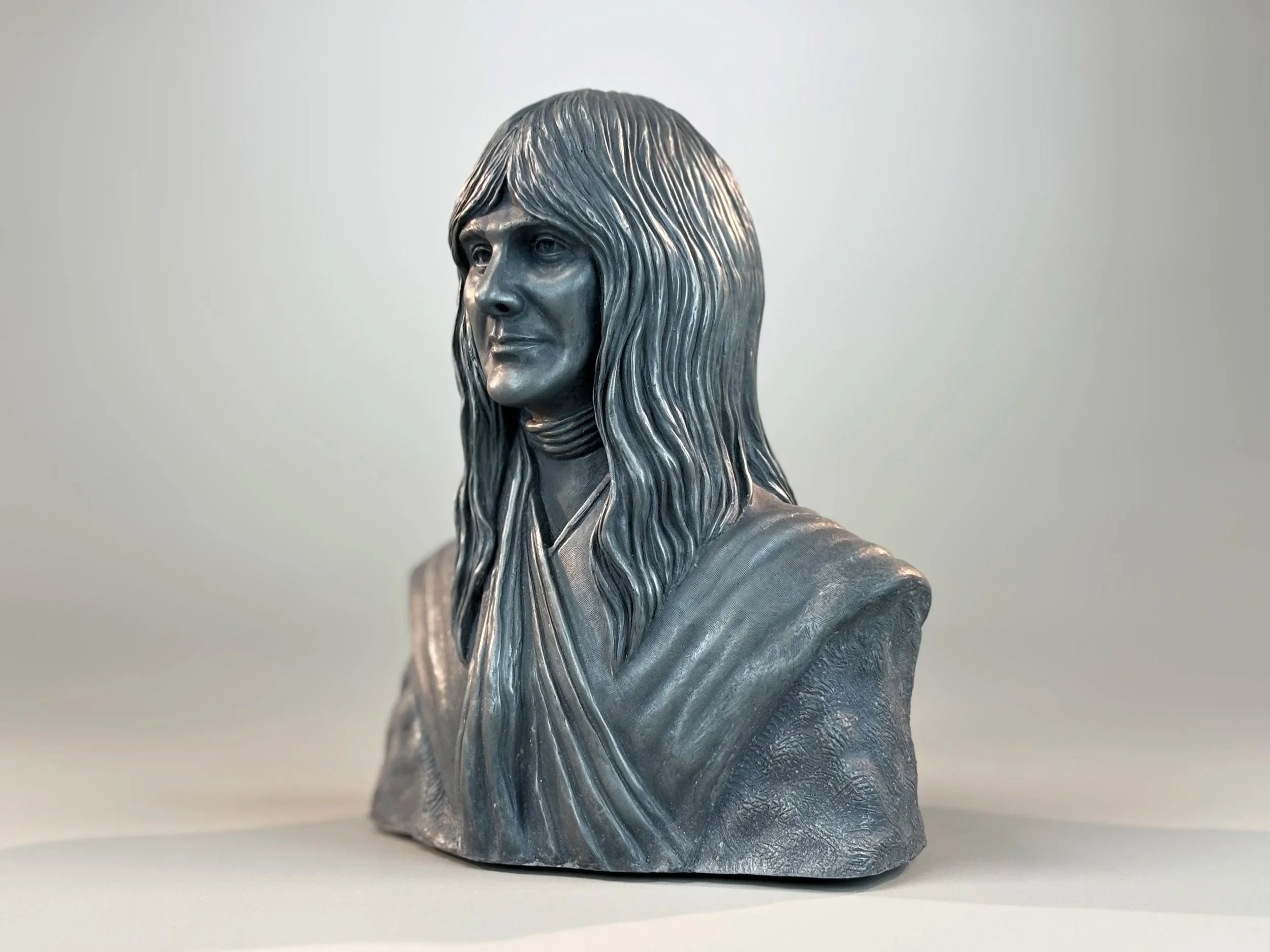 Alex Lifeson portrait Sculpture by Arnold G. © 2026 therushsculptor.com