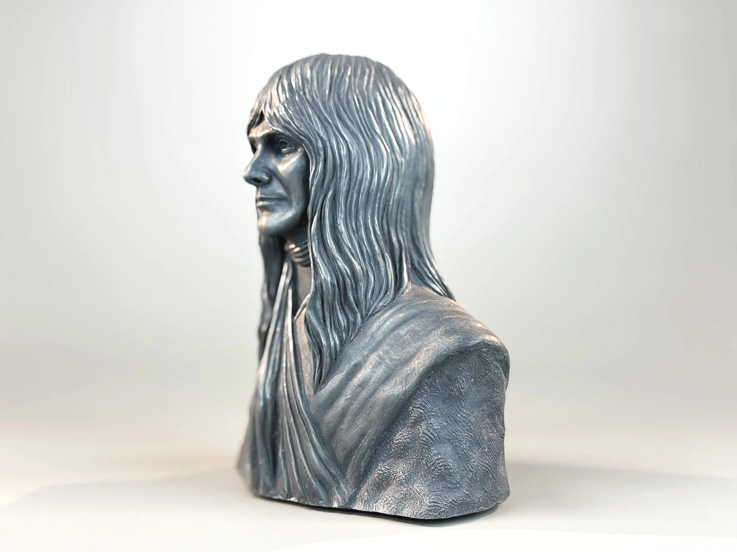 Alex Lifeson portrait Sculpture by Arnold G. © 2026 therushsculptor.com