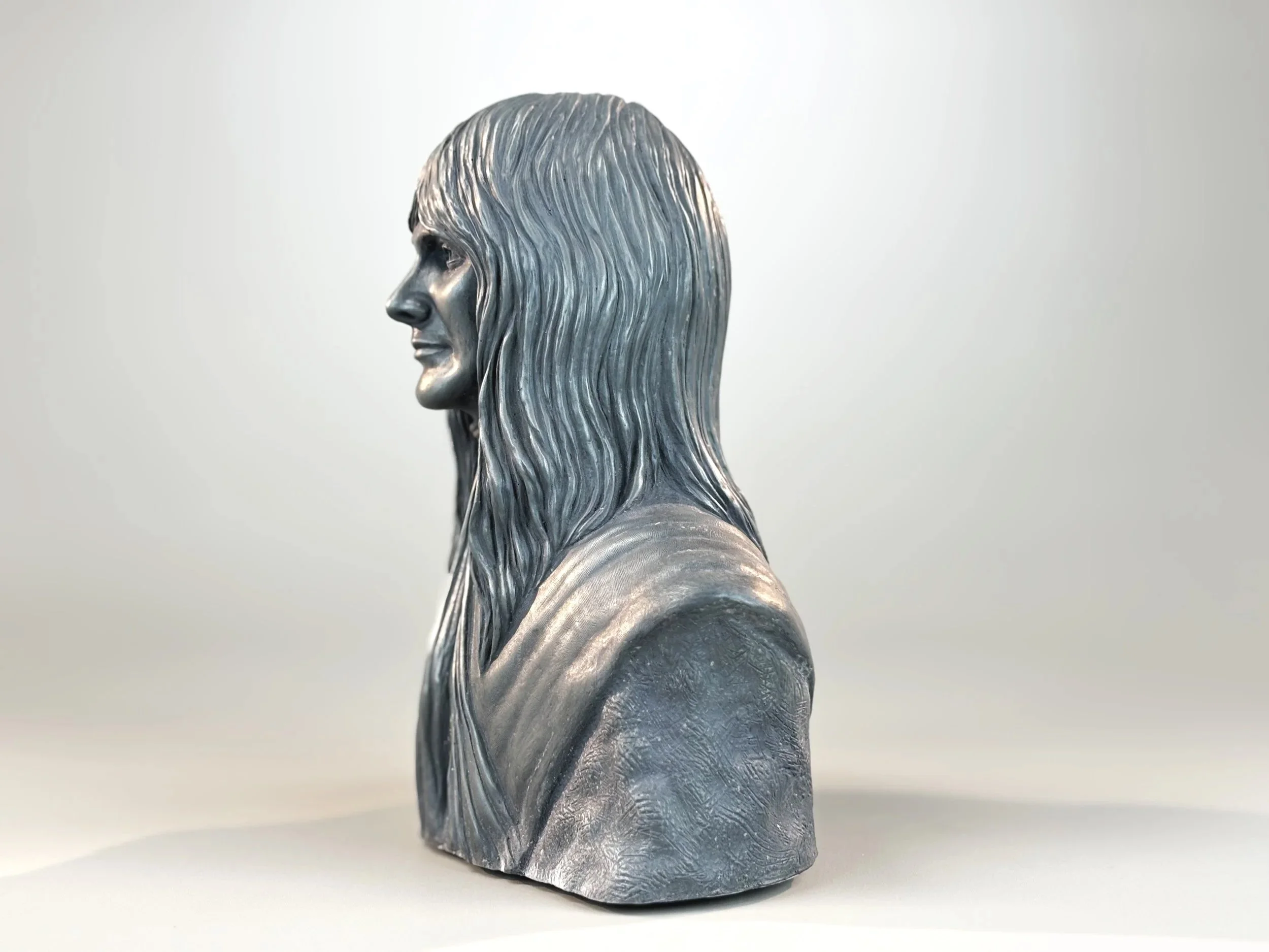 Alex Lifeson portrait Sculpture by Arnold G. © 2026 therushsculptor.com
