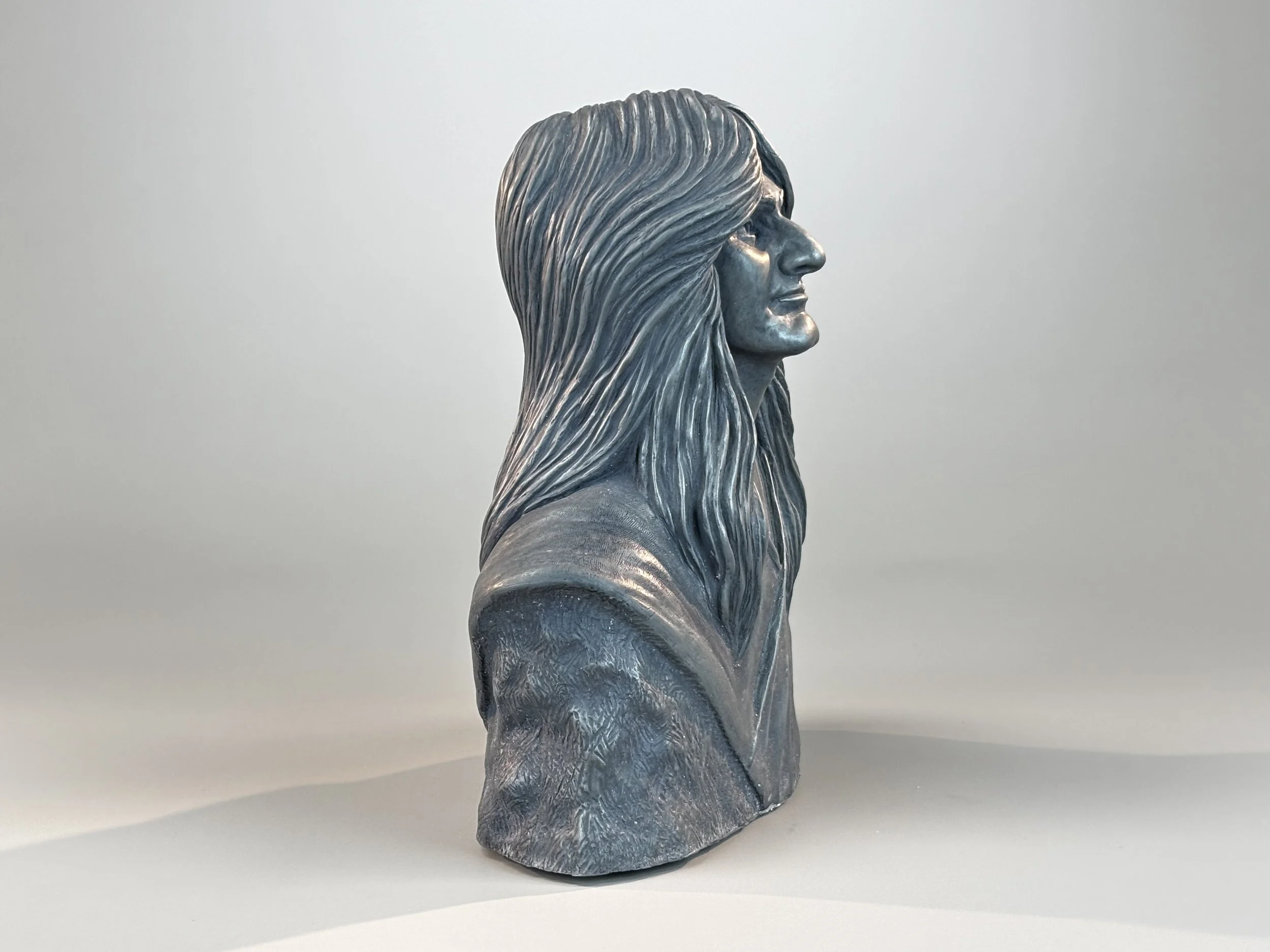 Geddy Lee portrait Sculpture by Arnold G. © 2026 therushsculptor.com
