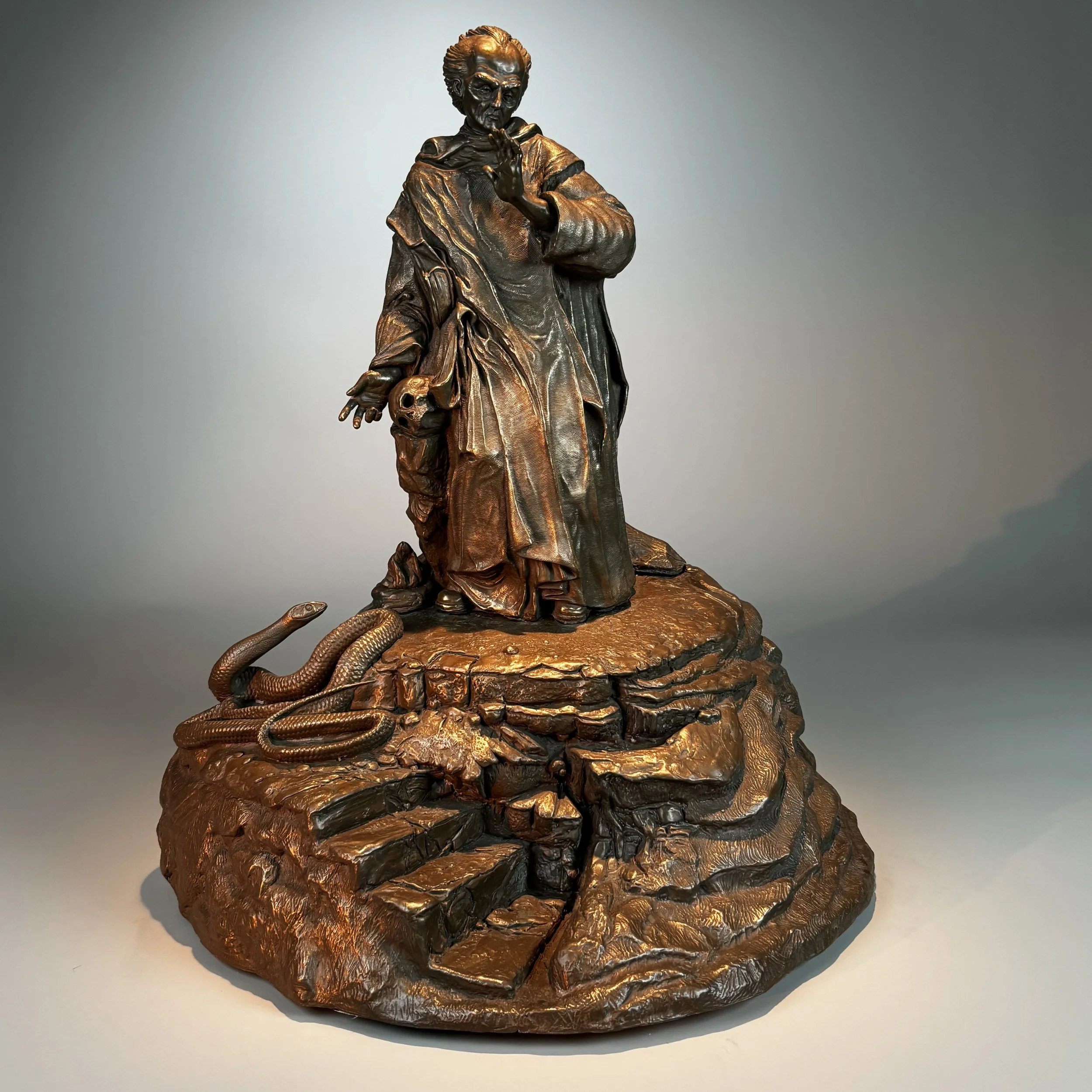 The Necromancer - Bonded Bronze Sculpture - ©2026 Arnold G. therushsculptor.com