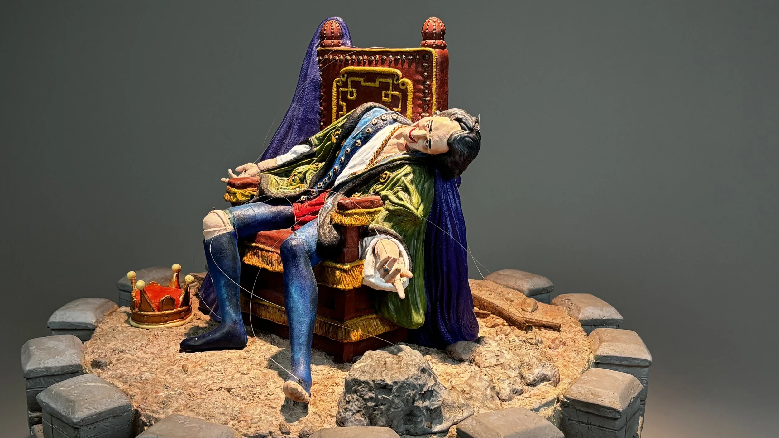 The Puppet King - Painted, Cast Resin - ©2026 Arnold G. therushsculptor.com