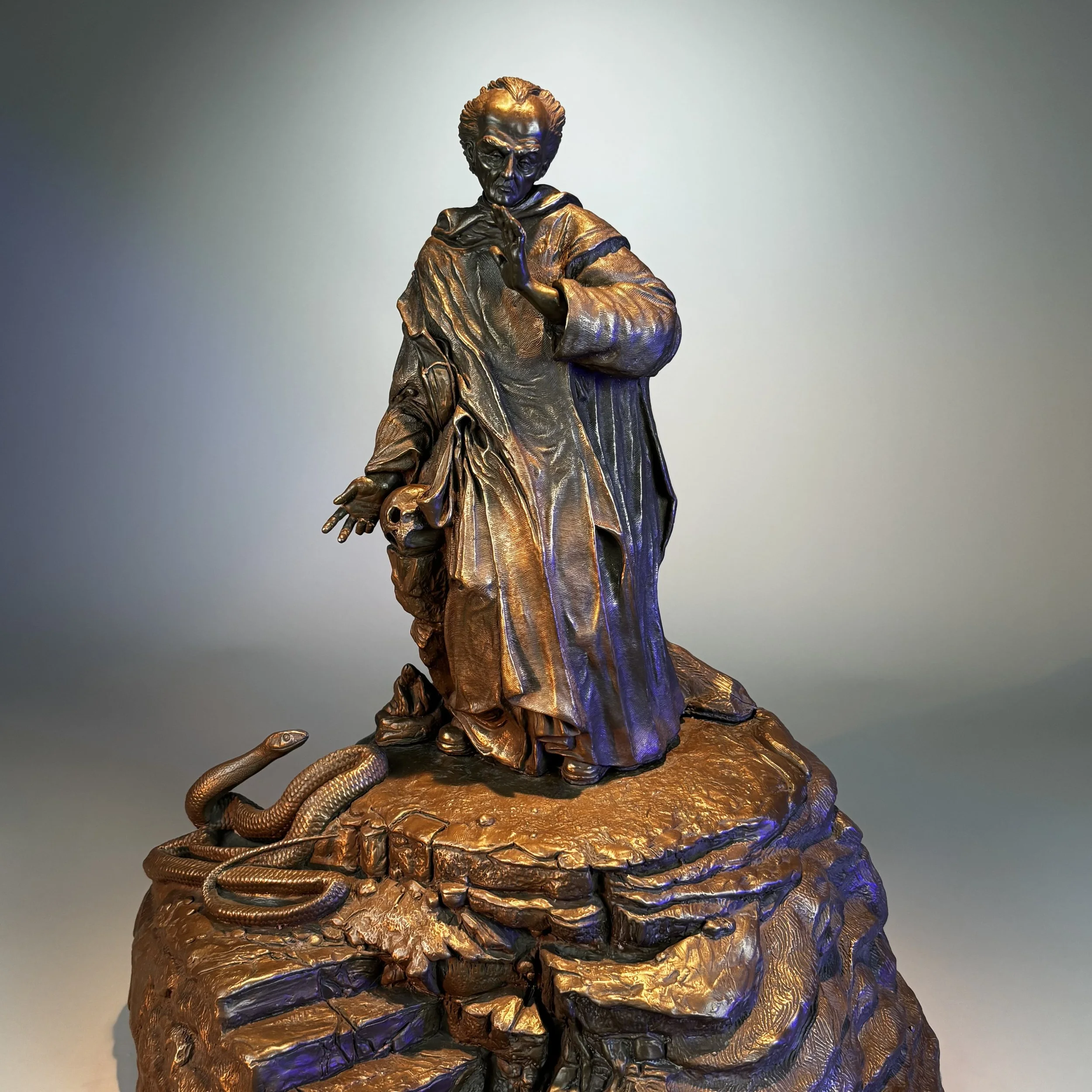 The Necromancer - Bonded Bronze Sculpture - ©2026 Arnold G. therushsculptor.com