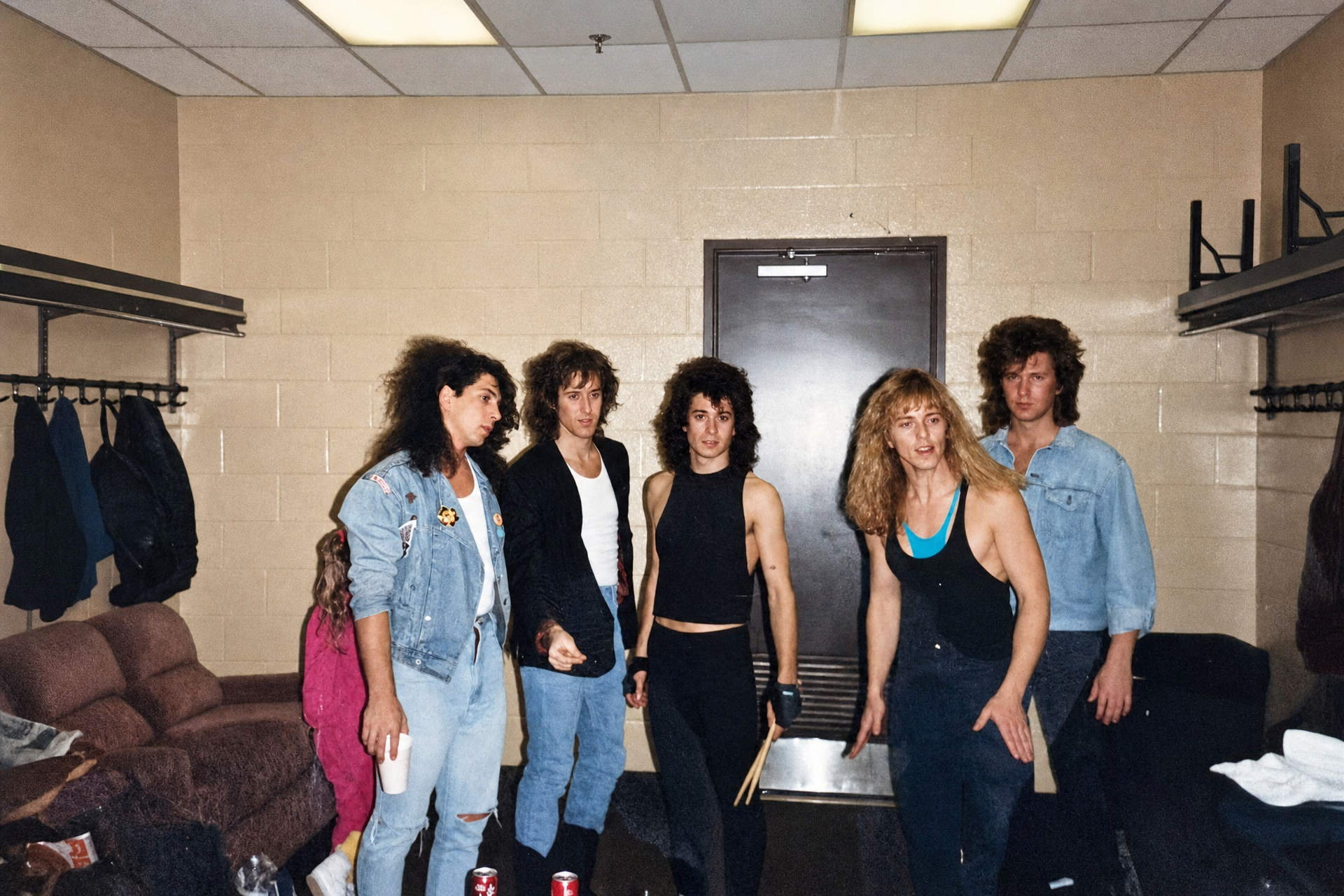 Getting ready for the Rush show at the Richfield Coliseum on 12/17/87. Shown here with Tommy Shaw and band.