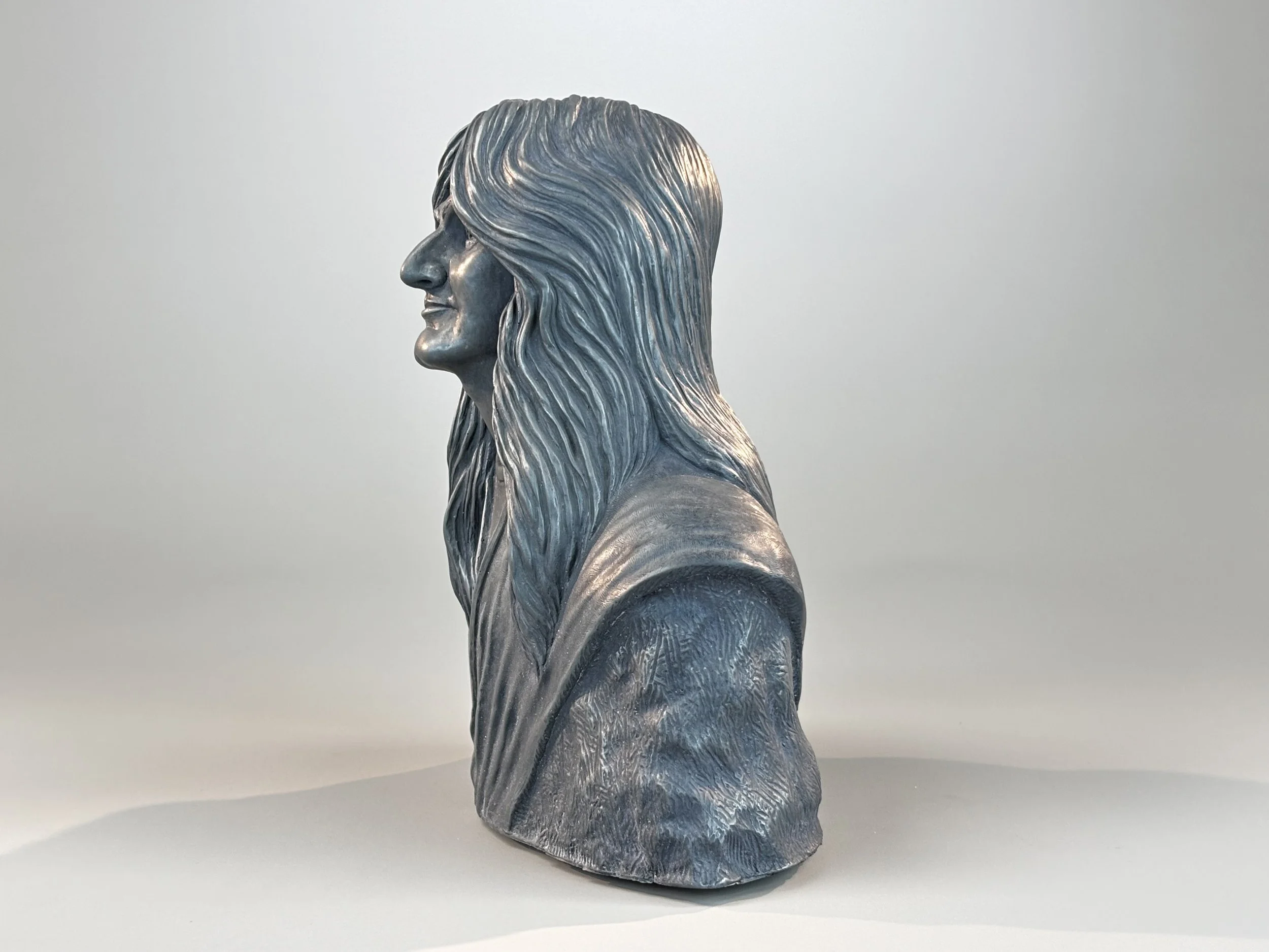 Geddy Lee portrait Sculpture by Arnold G. © 2026 therushsculptor.com