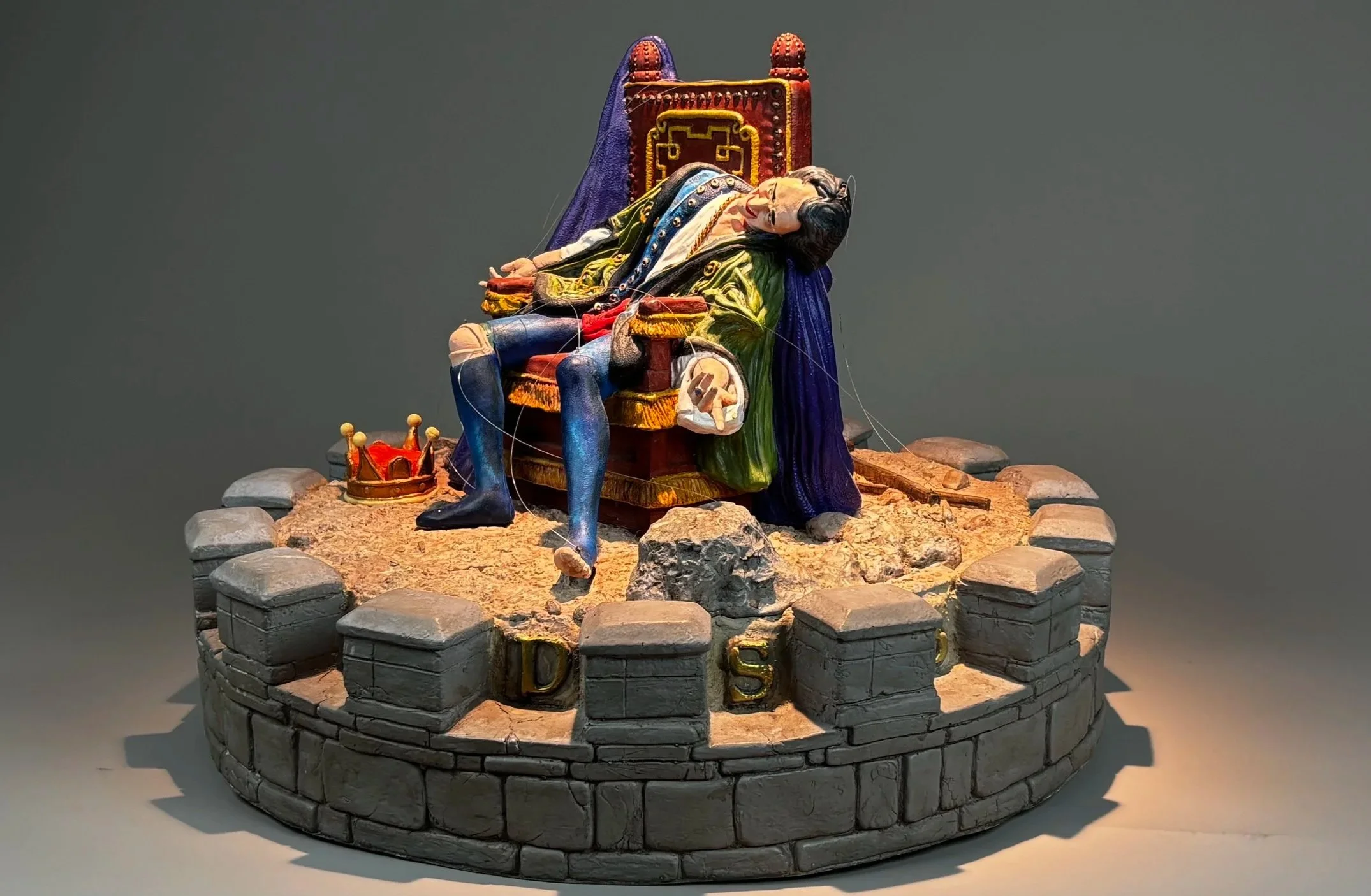 The Puppet King - Painted, Cast Resin - ©2026 Arnold G. therushsculptor.com