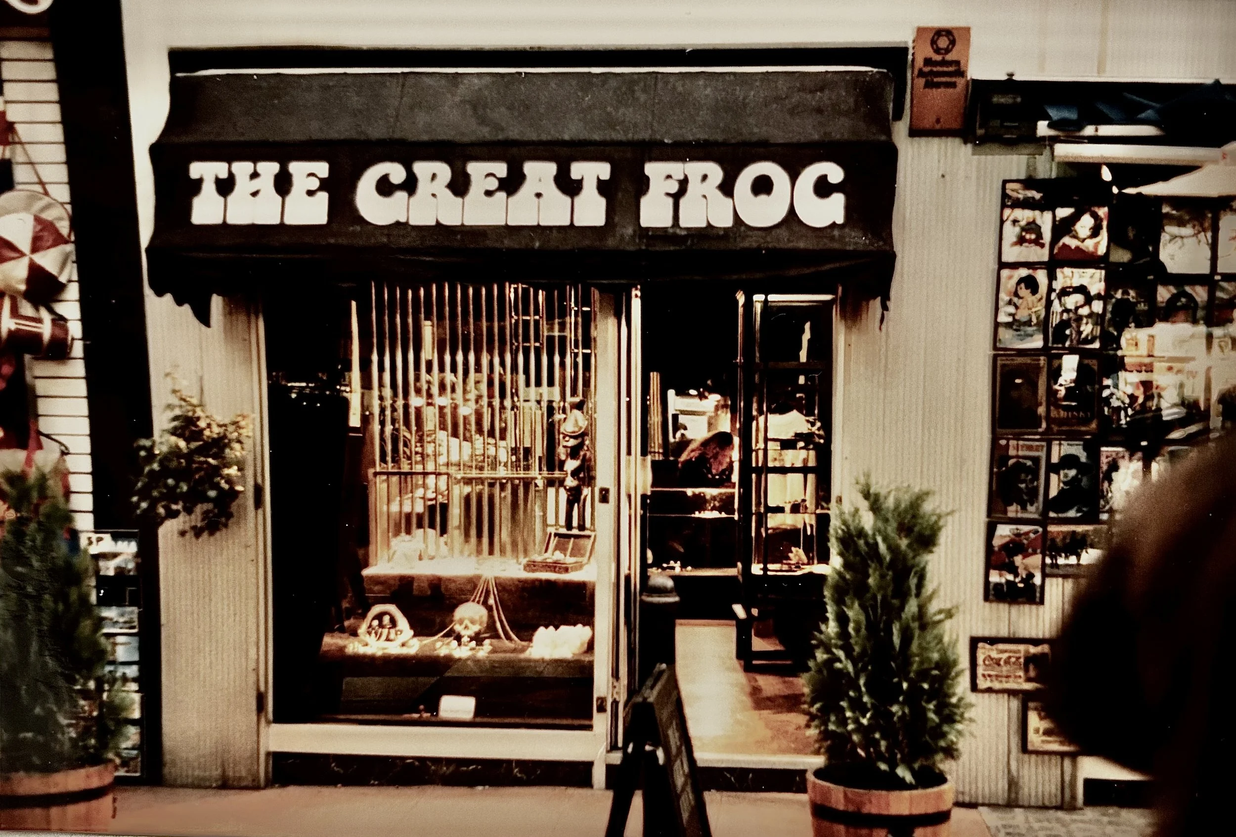 The Great Frog jewelry shop on Carnaby street that I stumbled upon during my travels in Britain to meet up with a Rush penpal. Inside the shop I noticed a  collage on the wall with famous musician friends and customers, including Alex and Geddy , Lem