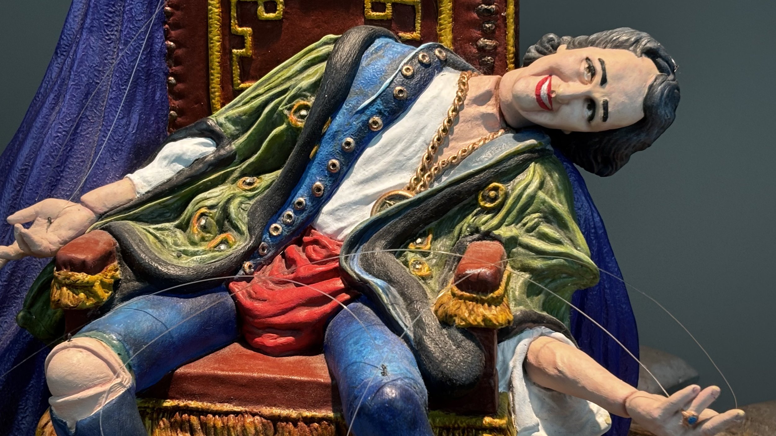 The Puppet King - Painted, Cast Resin - ©2026 Arnold G. therushsculptor.com