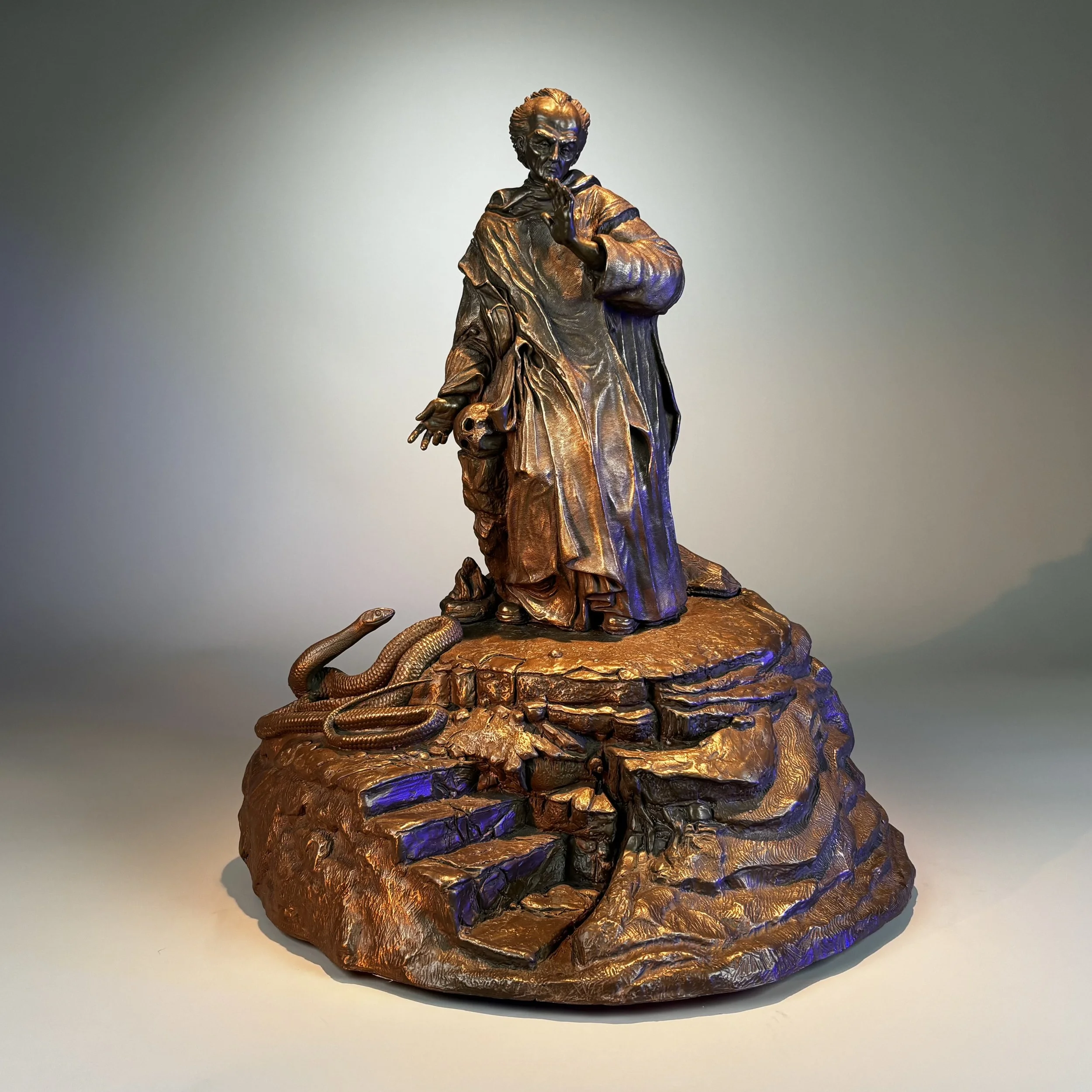 The Necromancer - Bonded Bronze Sculpture - ©2026 Arnold G. therushsculptor.com