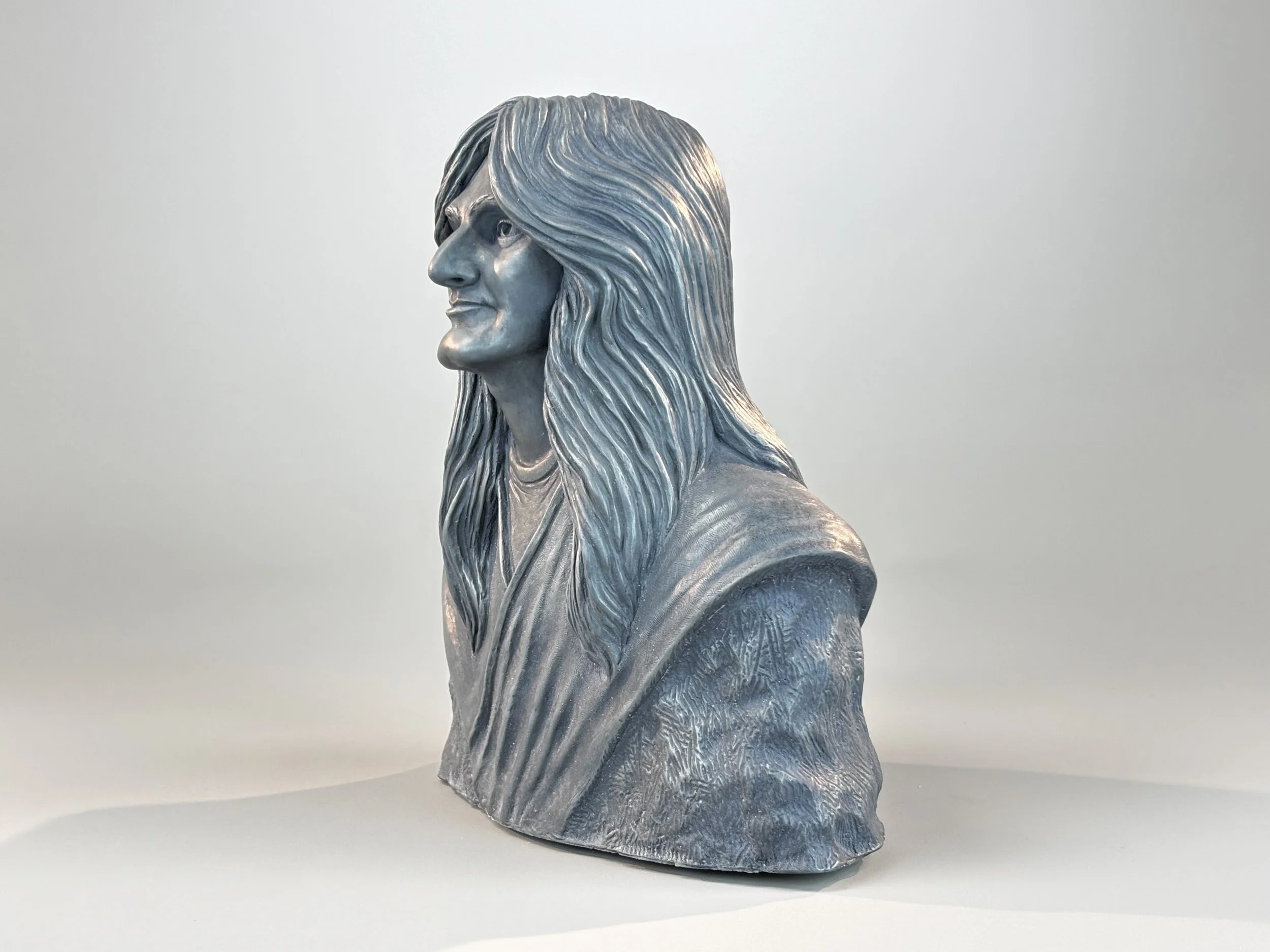 Geddy Lee portrait Sculpture by Arnold G. © 2026 therushsculptor.com