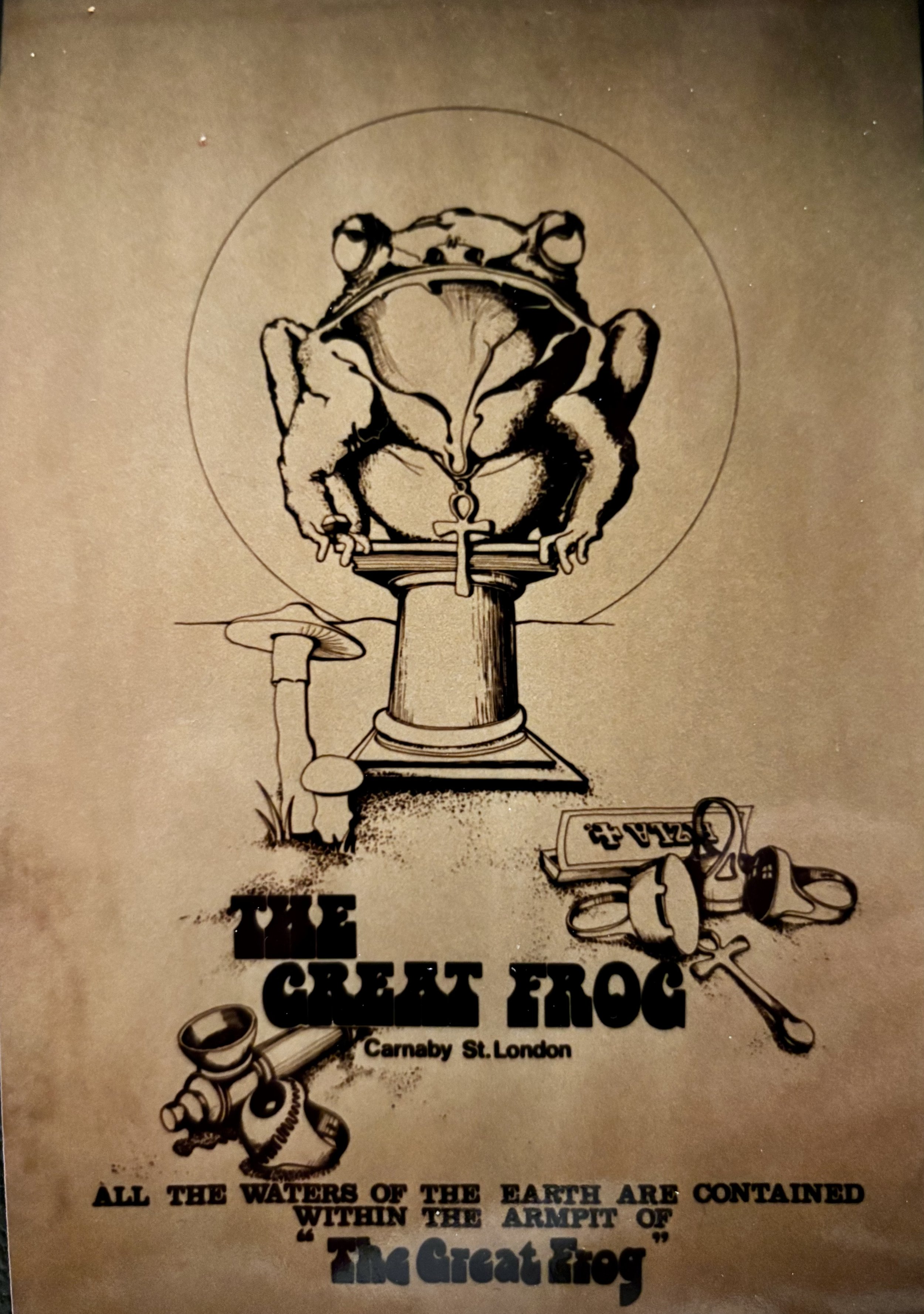 Promotional Poster on the wall inside The Great Frog. The owner, Paterson Riley explained to me the Rush connection. Pat had befriended Neil Peart when Neil worked at the shop next door selling posters and novelty items in the early 1970’s a few year