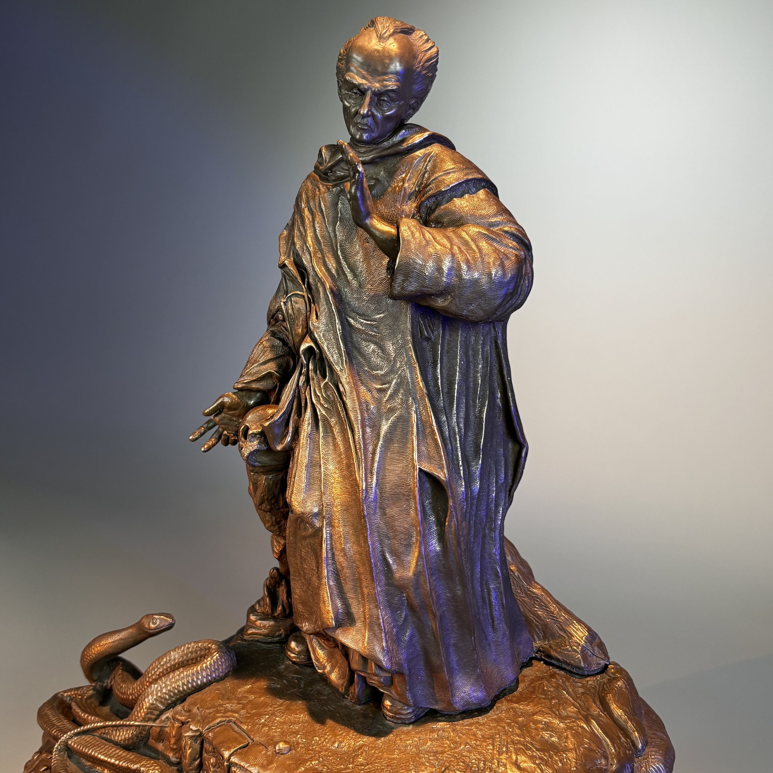 The Necromancer - Bonded Bronze Sculpture - ©2026 Arnold G. therushsculptor.com