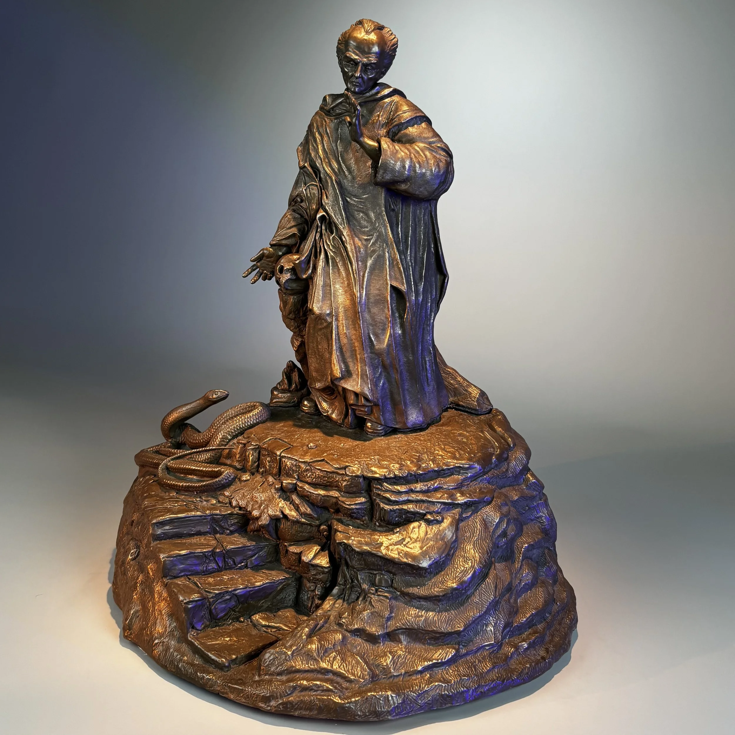 The Necromancer - Bonded Bronze Sculpture - ©2026 Arnold G. therushsculptor.com