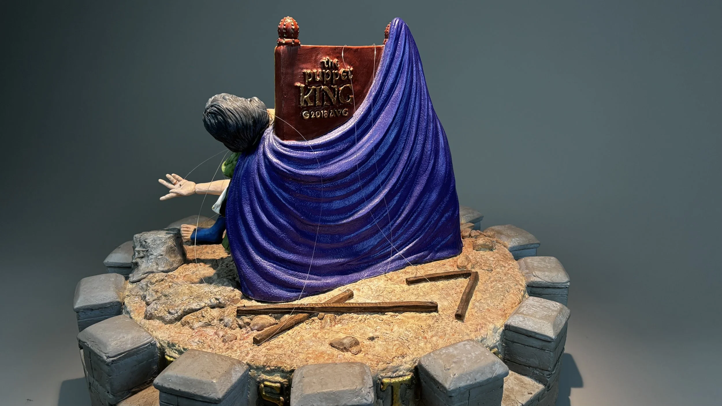 The Puppet King - Painted, Cast Resin - ©2026 Arnold G. therushsculptor.com