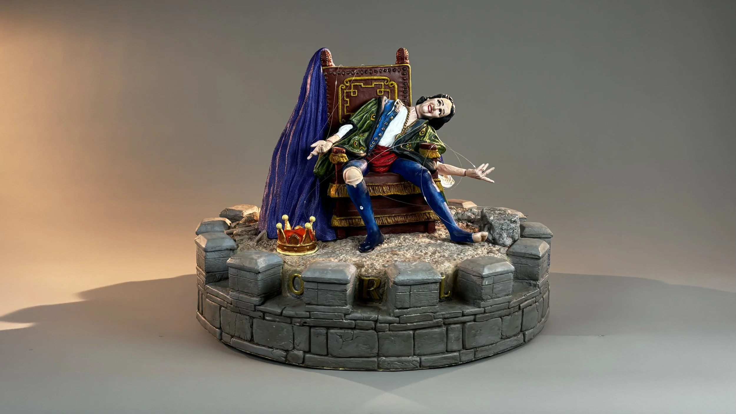 The Puppet King - Painted, Cast Resin - ©2026 Arnold G. therushsculptor.com