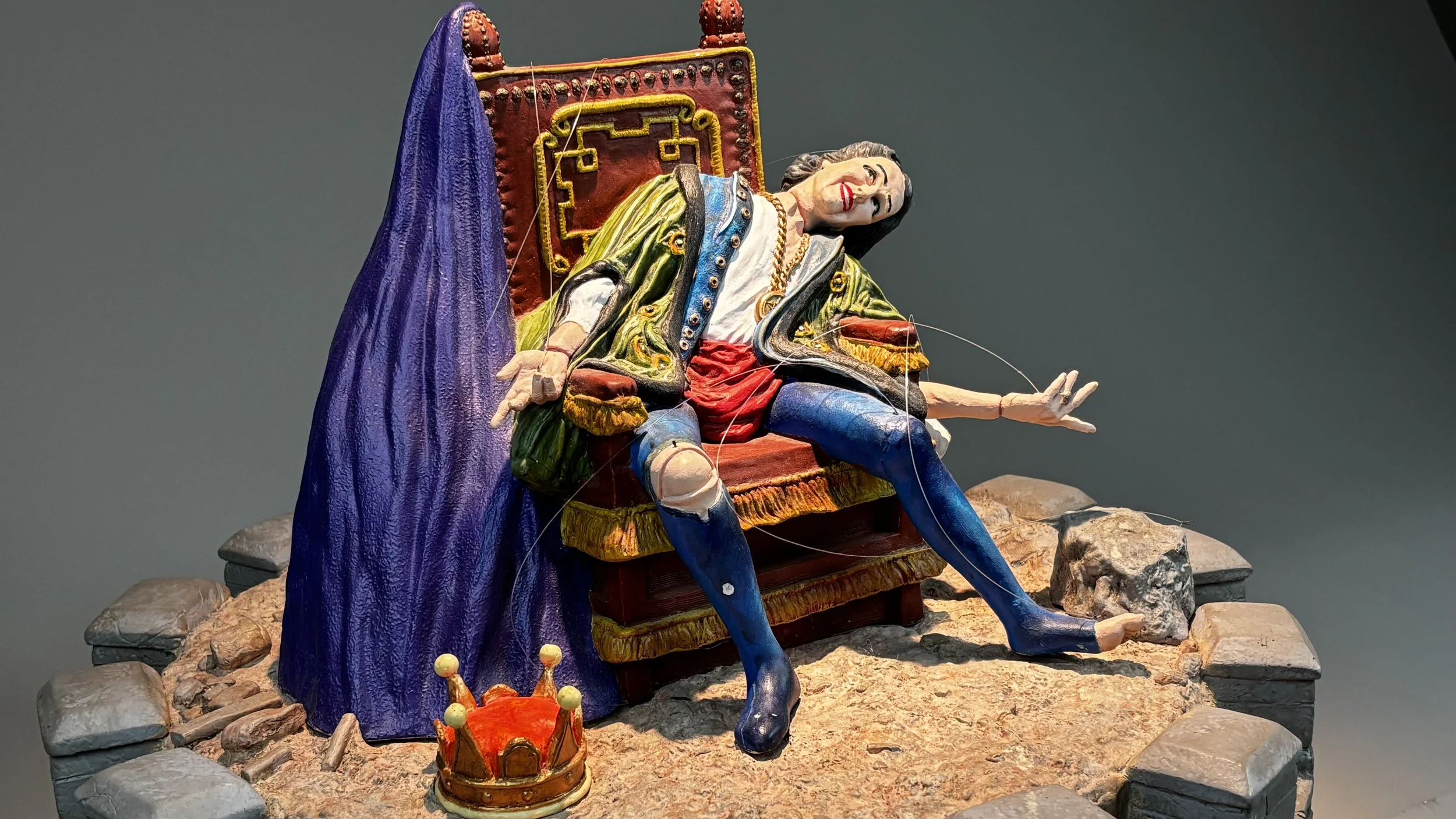 The Puppet King - Painted, Cast Resin - ©2026 Arnold G. therushsculptor.com
