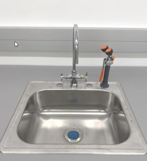 Lab Sink with Deck Level Eye Wash