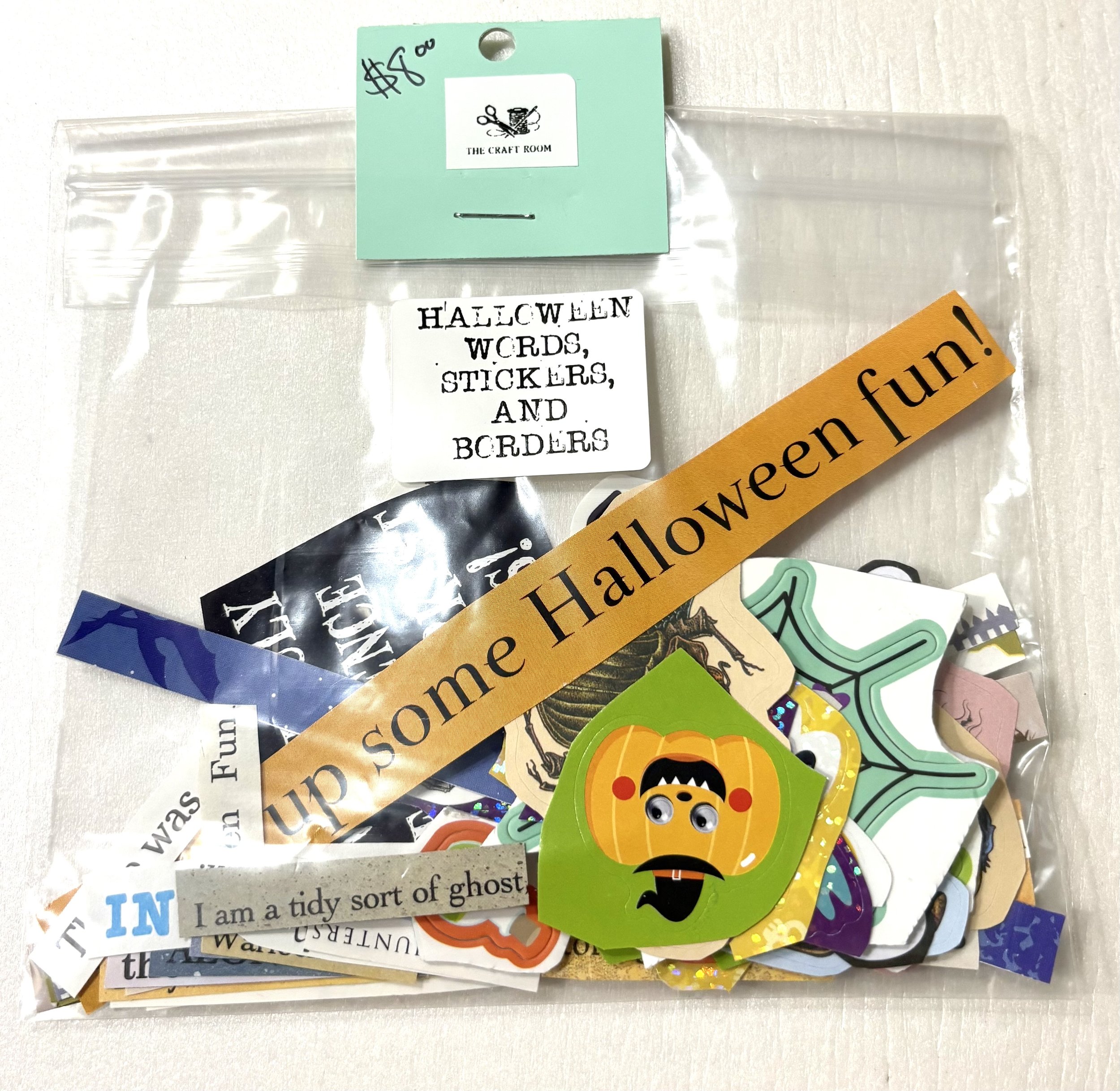 Halloween Words, Stickers, & Borders Collage Pack