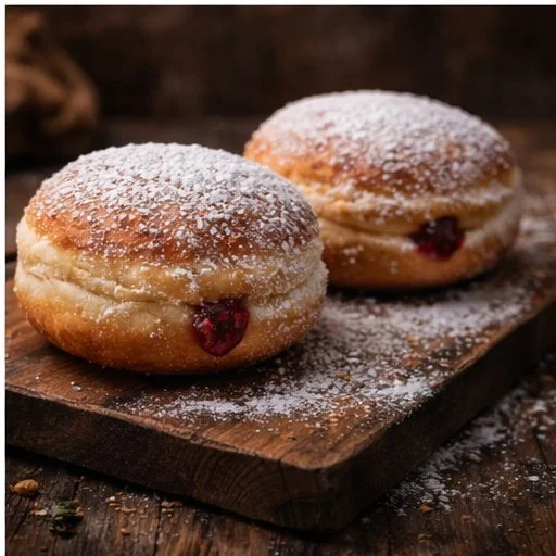 Fresh jelly-filled doughnuts from a Charlottesville Virginia bakery