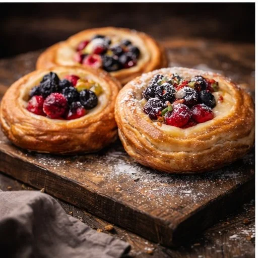 Fruit Danish pastries from a Charlottesville artisan bakery