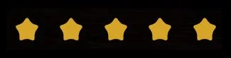 Six gold star icons arranged in a horizontal line.