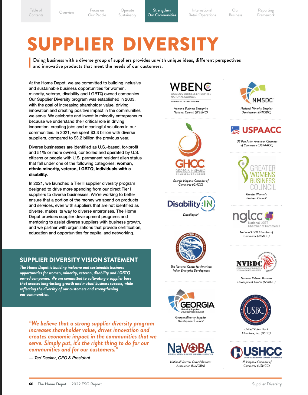 The Home Depot 2022 ESG Report