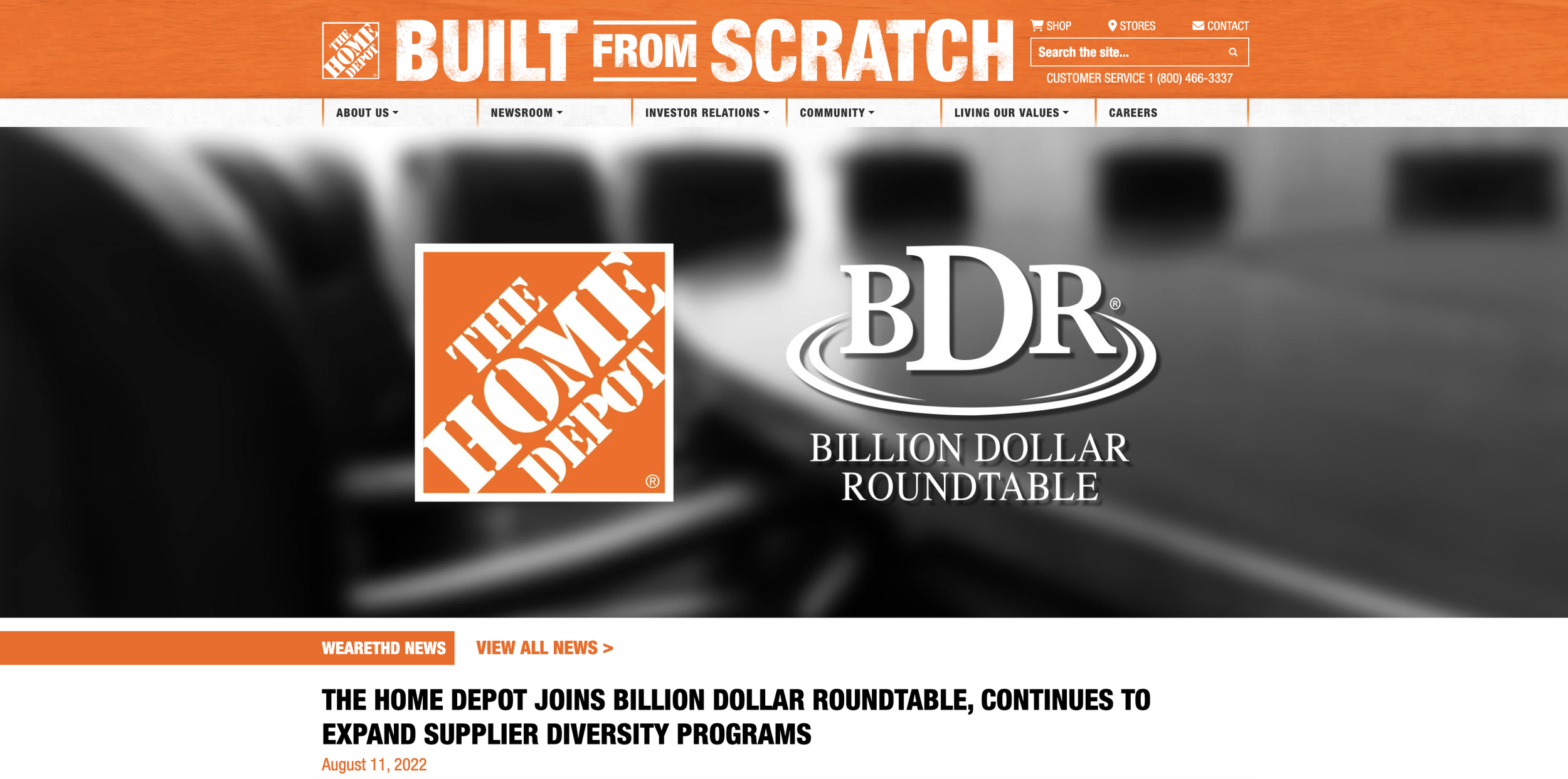 The Home Depot joins Billion Dollar Roundtable, continues to expand supplier diversity programs