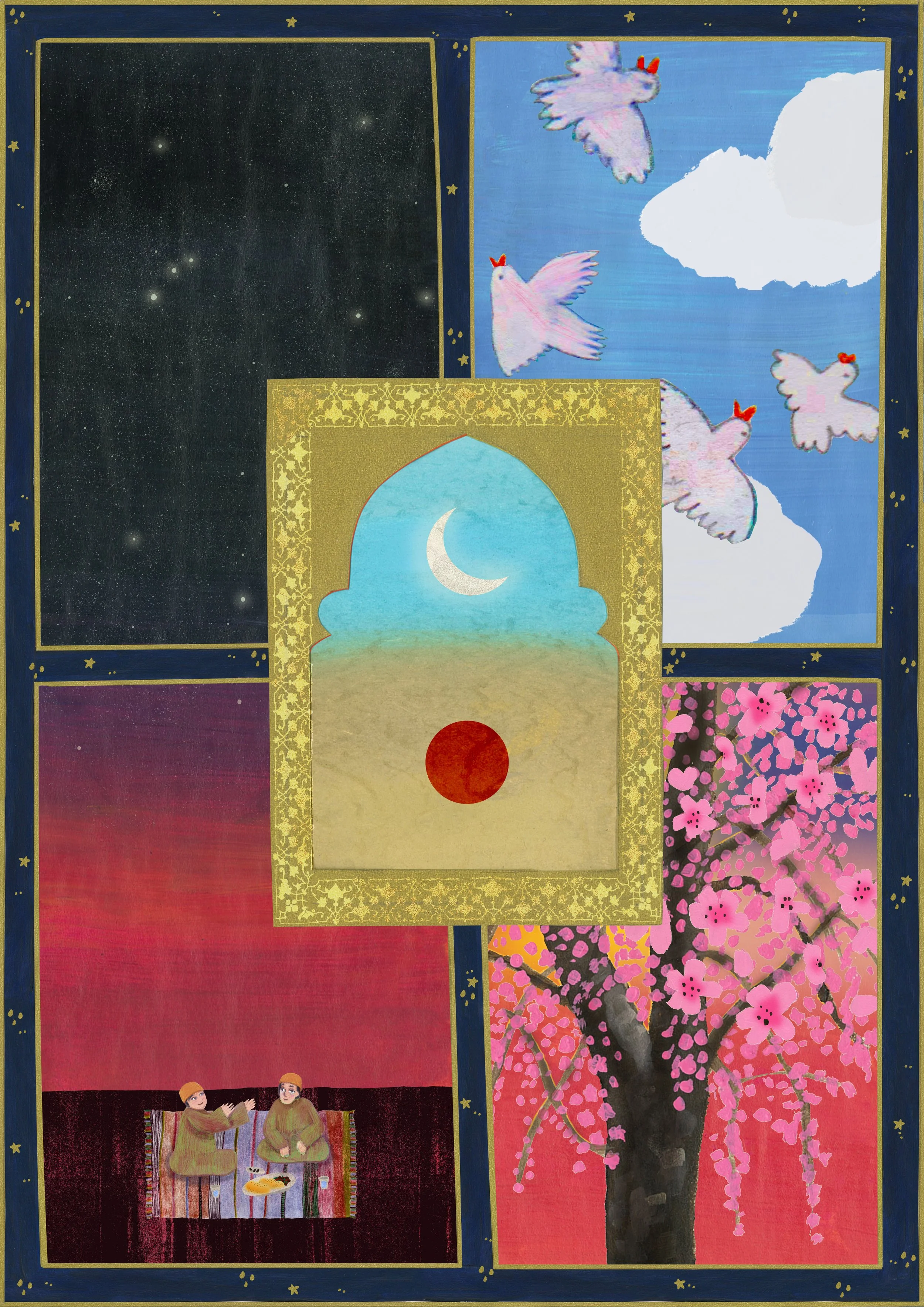 Ramazan, mixed media collage
