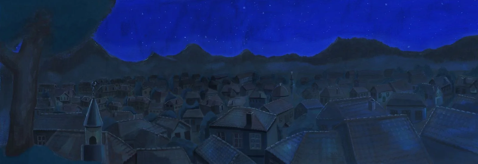 Kuşlardan Öğrendiklerim, background design, poster color and pencil on paper