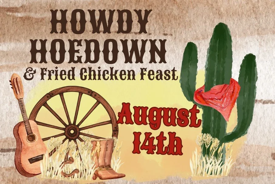 A picture of the Howdy Hoedown Icon with the date it is to take place which is August 14th