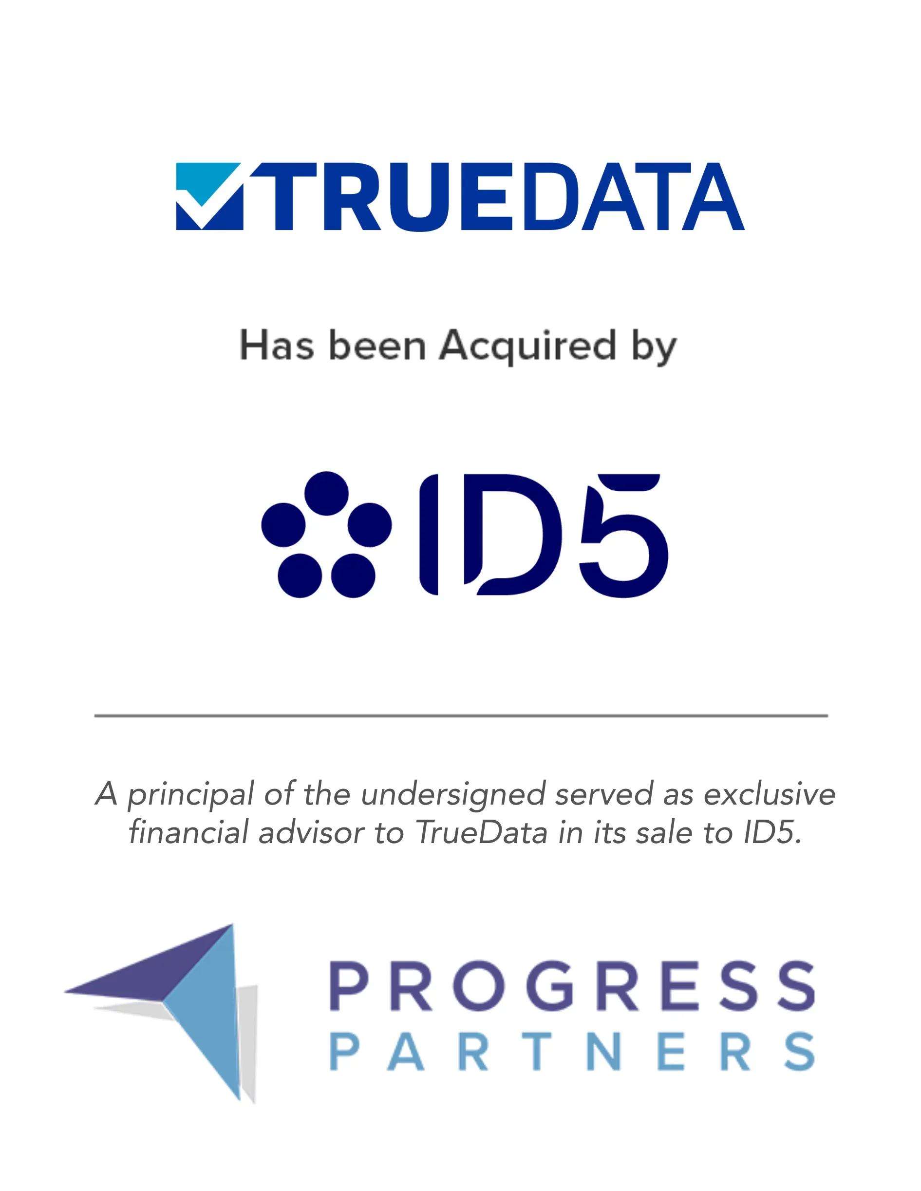 Progress Partners Advises TrueData on Strategic Sale to ID5