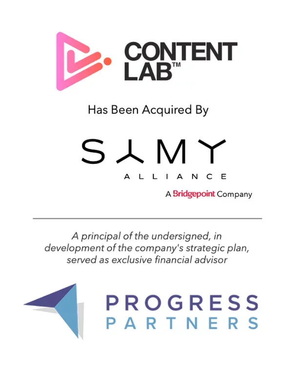 Progress Partners Advises Content Lab on its Successful Acquisition by SAMY Alliance