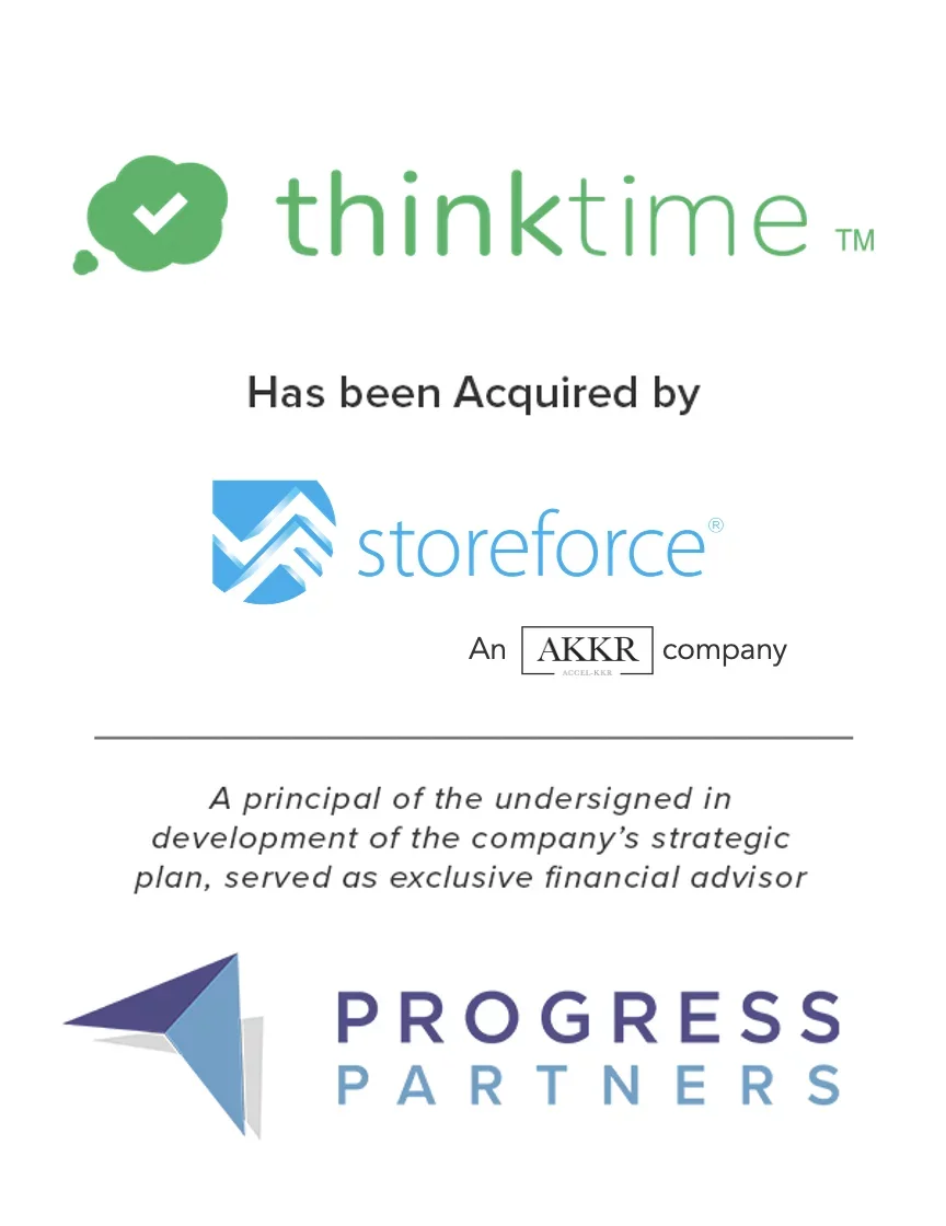Progress Partners Advises ThinkTime on its Sale to StoreForce