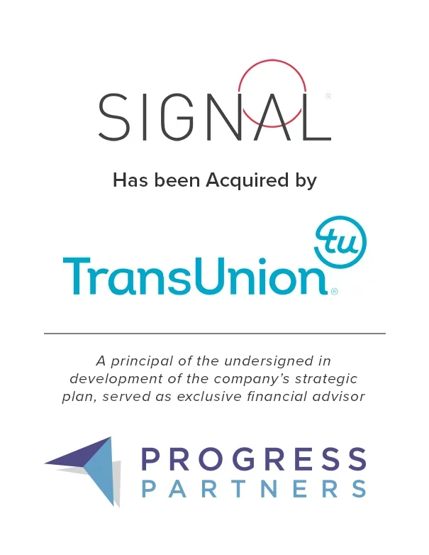 Progress Partners Advises Signal on its Sale to TransUnion