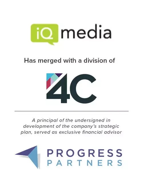 Progress Partners Advises iQMedia on its Merge with a division of 4C