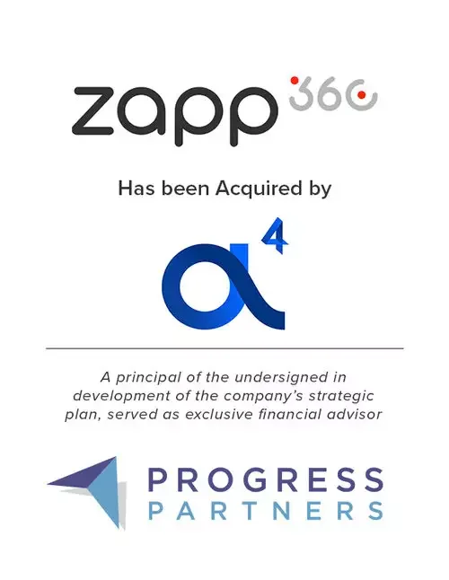 Progress Partner Advises on the Acquisition Process of Zapp360 and a4