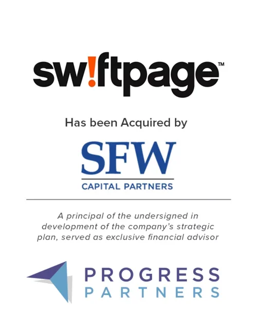 Progress Partners Advises on Sale of Swiftpage to SFW Capital Partners