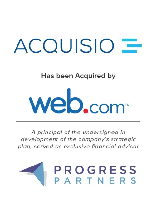 Progress Partners Advises Acquisio on Sale to Web.com